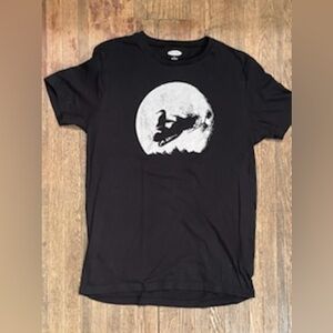 Old Navy Black Santa Graphic Short Sleeve Tee